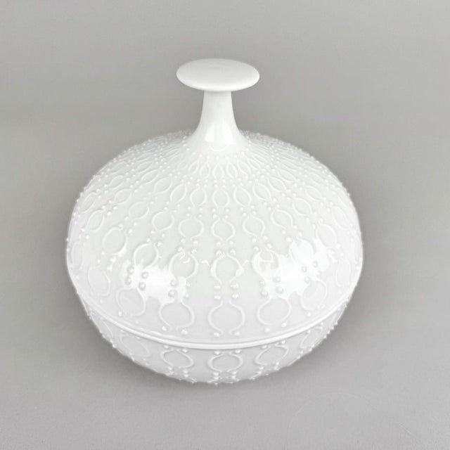 Mid-century round porceain box by Wallendorf. Made in Germany in the 1960's. This piece is attributed to the mentioned...