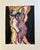 Gestural study of a couple in an intimate embrace, rendered in moody nocturnal tones. An expressive mixed-media work...