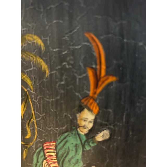 Vintage Metal Chinoiserie Wastebasket For Sale - Image 10 of 10