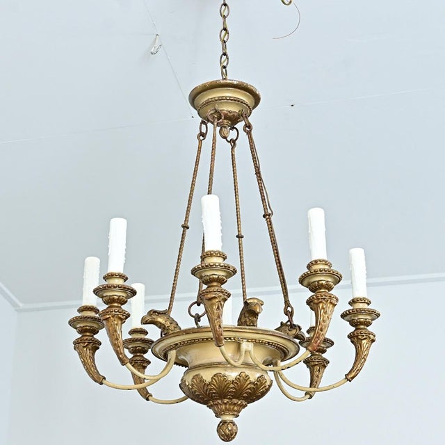19th Century French Carved and Painted Chandelier For Sale - Image 14 of 16