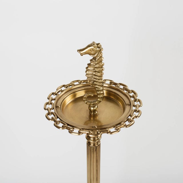 1960s 1960s Brass Seahorse Floor Standing Ashtray For Sale - Image 5 of 7