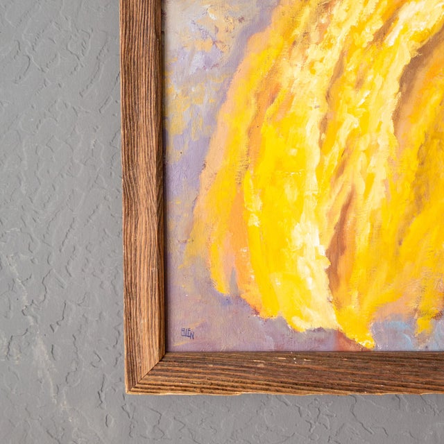 Figure Painting of a Girl in Yellow on a Soutwestern Mesa Landscape For Sale - Image 9 of 14