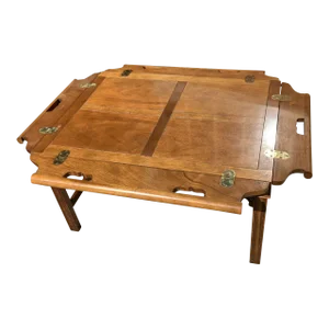 Late 20th Century Vintage Baker English Style Mahogany Butler’s Tray Table