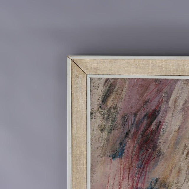 Textile Vintage MCM Abstract Oil on Canvas Painting of a Nude Woman Signed C1960 For Sale - Image 7 of 9