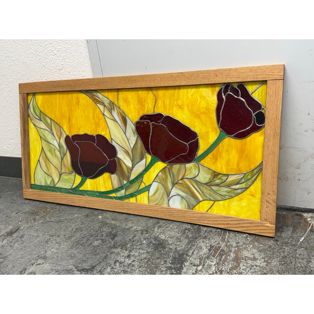Design Plus Gallery presents a Stained Glass Floral Panel by Gene LeLonde. The art piece showcases a horizontal...