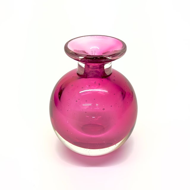 Mid-Century Modern Vintage Brightly Colored Art Glass Vase Curation - Group of 3 For Sale - Image 3 of 8