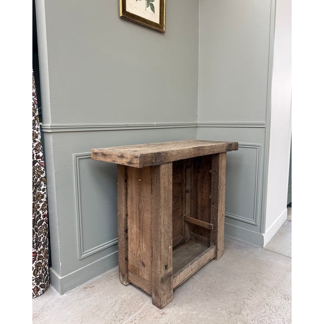 Wood Antique Console Table in Oak, 1890s For Sale - Image 7 of 11