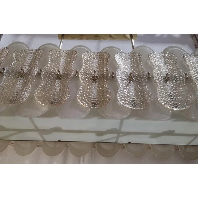 Mid-Century Modern Mid-Century Rectangular Champagne Colored Chandelier in Murano Glass, 2000s For Sale - Image 3 of 10