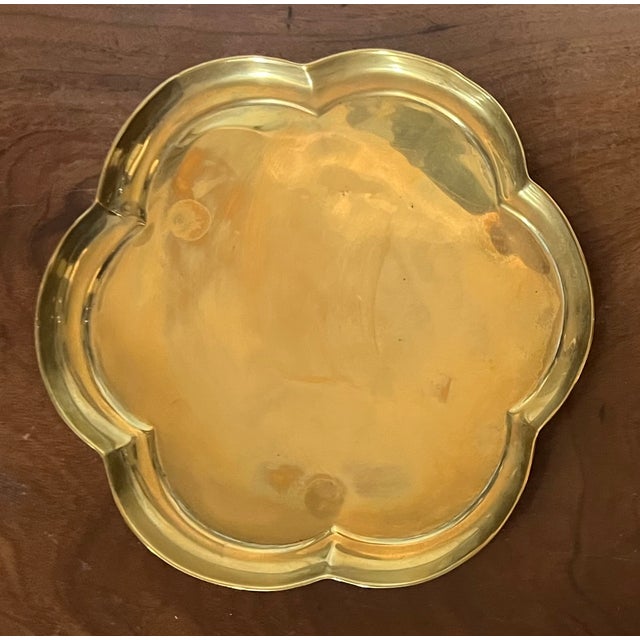 English Antique 18th Century English George III Footed Brass Tray For Sale - Image 3 of 15