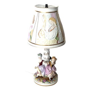 Porcelain Lithophane Table Lamp from PMP Plaue von Schierholz, 1950s For Sale