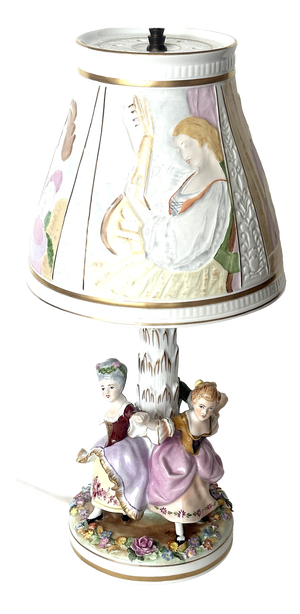 Porcelain Lithophane Table Lamp from PMP Plaue von Schierholz, 1950s