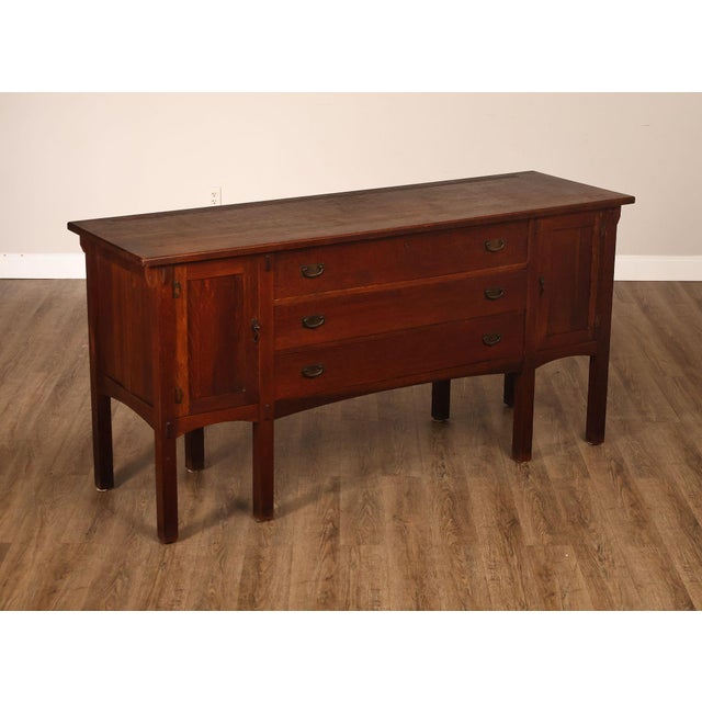 High Quality American Made Limbert Arts And Crafts Style Oak Sideboard. Features Solid Quarter Sawn Oak Construction,...