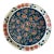 Maxey Floral Metal Serving Tray, 16-Inch Round, Folk Art Style Vintage MCM Boho For Sale