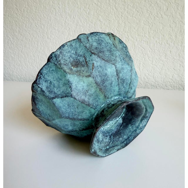 Vintage Bronze Verdigris Footed Bowls - A Pair For Sale - Image 13 of 13
