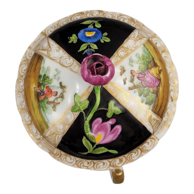 Augustus Rex Revival Chocolate Cup Trembleuse and Saucer by Helena Wolfsohn, Dresden, 1870s, Set of 2 For Sale - Image 6 of 15