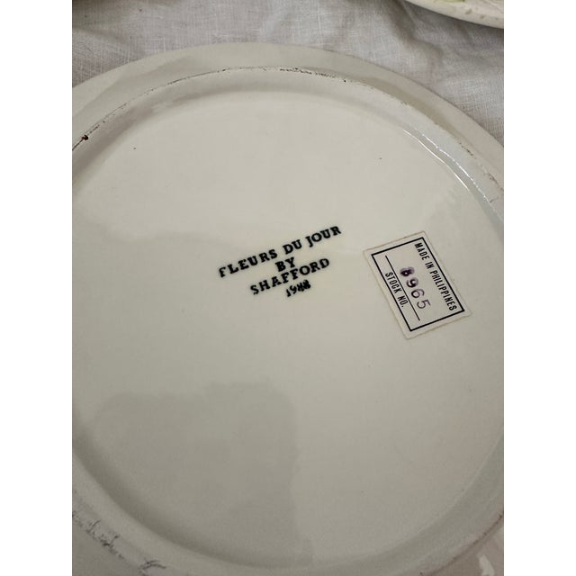Ceramic Set of 4 "Fleurs Du Jour" by Shafford Floral Plates For Sale - Image 7 of 8