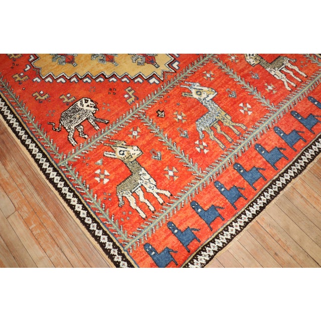 Vintage Zabihi Collection Horse Moroccan Rug - 5'1" x 8'1" For Sale - Image 4 of 10
