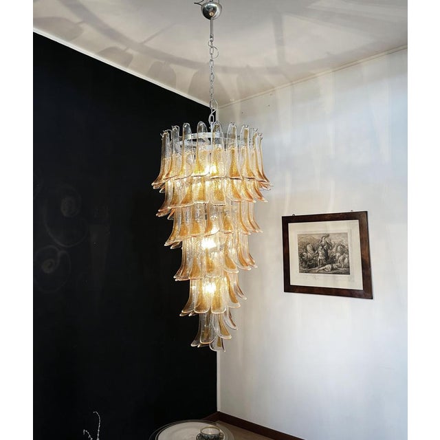 Vintage Italian Murano Glass Spiral Chandelier For Sale - Image 11 of 18