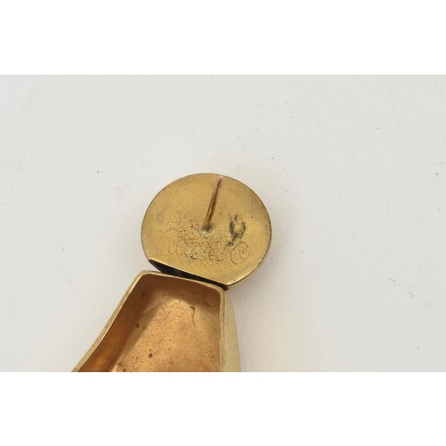 Vintage Steven Vaubel Gold Plated Sculptural Pierced Dangle Earrings, 1980's For Sale - Image 10 of 10