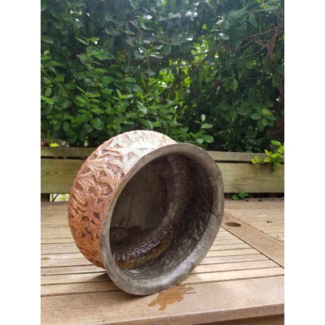 Copper Highly Embellished Antique Copper Pakistani Cooking Pot For Sale - Image 8 of 11