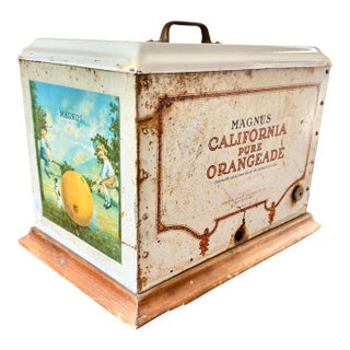 Antique 1920’s Magnus California Pure Orangeade Beverage Dispenser, Vintage San Francisco California Advertising For Sale