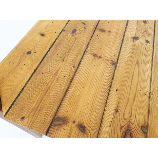 Pinewood Dining Table attributed to Ate Van Apeldoorn, Netherlands, 1970s For Sale - Image 6 of 11