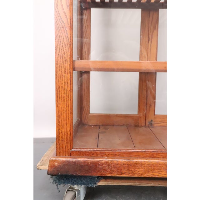 Antique Golden Oak Pie Pastry Display Cabinet For Sale - Image 16 of 16