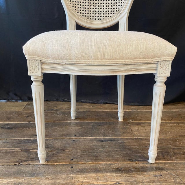 French French Louis XVI Style Dining Chairs With Caned Backs -Set of 4 For Sale - Image 3 of 11