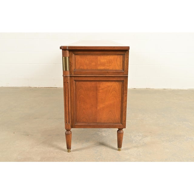 Baker Furniture French Regency Louis XVI Burled Walnut Triple Dresser or Credenza, Circa 1960s For Sale - Image 13 of 15