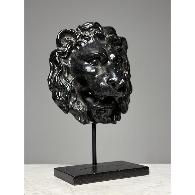 Ceramic Lion Fountain Mask on Stand For Sale - Image 7 of 13