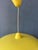 Mid-Century Modern Opaline Glass Pendant Lamp with Yellow Metal Shade For Sale - Image 12 of 13