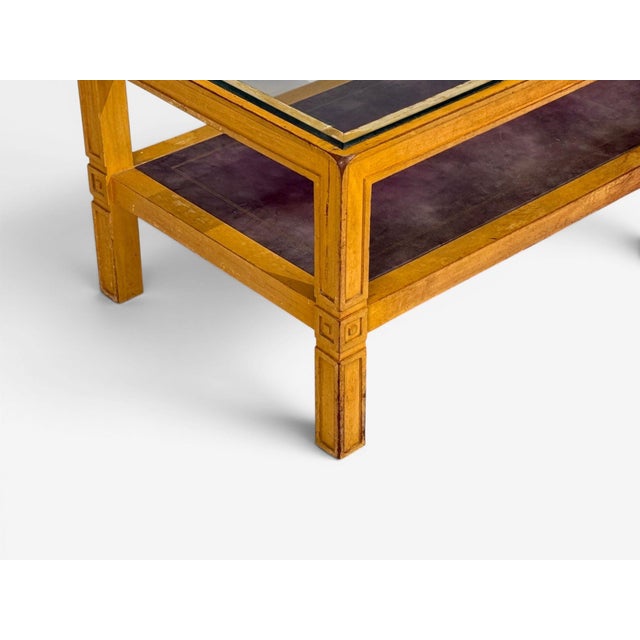 Tan Tommi Parzinger, Coffee Table, Bleached Mahogany, Leather, Usa, 1930s For Sale - Image 8 of 9