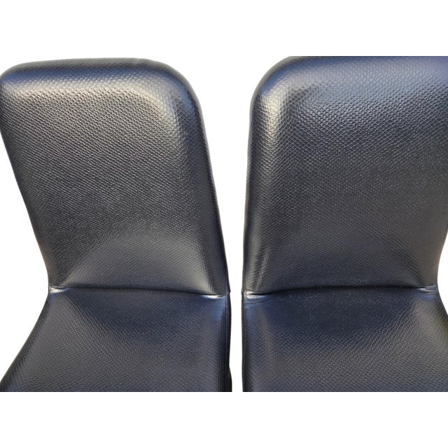 Vintage Mid Century Faux Snakeskin Cantilever S Side Chairs Panton 1-2-3 Style For Sale - Image 12 of 16