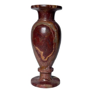 Vintage Neoclassical Italian Oxblood Red Marble Vase For Sale