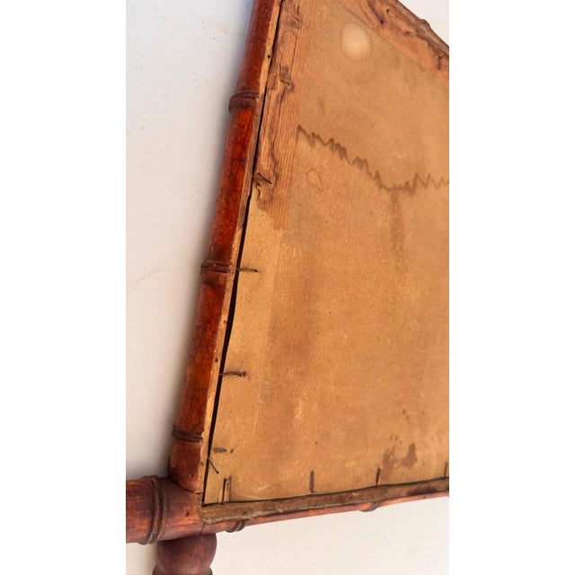 Medium Brown Faux Bamboo Mirror, France, 1940s For Sale - Image 6 of 14