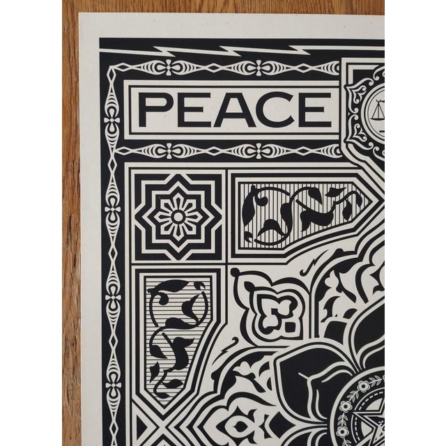 Shepard Fairey (Obey), Peace and Justice Ornament Black, 2012, Screenprint For Sale - Image 7 of 8