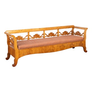 19th Century Swedish Karl Johan Birch Bench For Sale