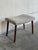 Mid-Century Modern Beige Fabric Ottoman With Walnut Legs Mid-Century Modern 1960s For Sale - Image 3 of 7