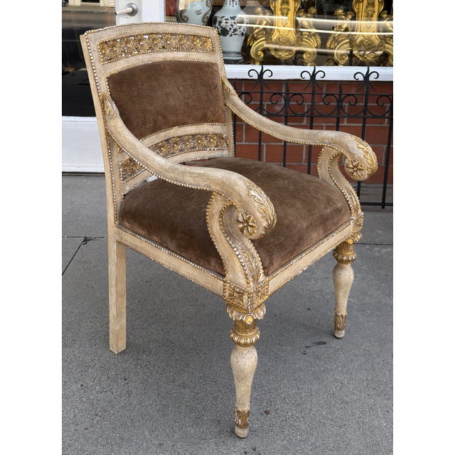 18th C Quatrain for Dessin Fournir Piedmontese Armchair 1 of 2 For Sale In Los Angeles - Image 6 of 8