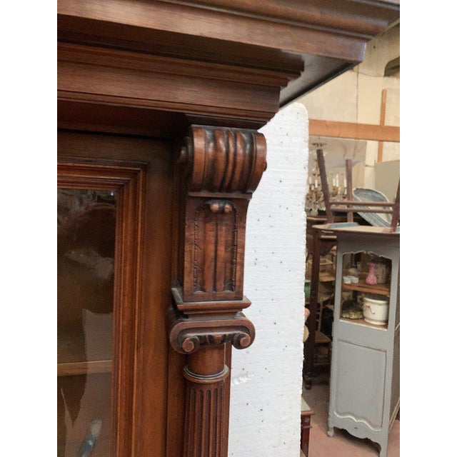Brown Napoleon III Walnut Display Cabinet, 1800s For Sale - Image 8 of 13