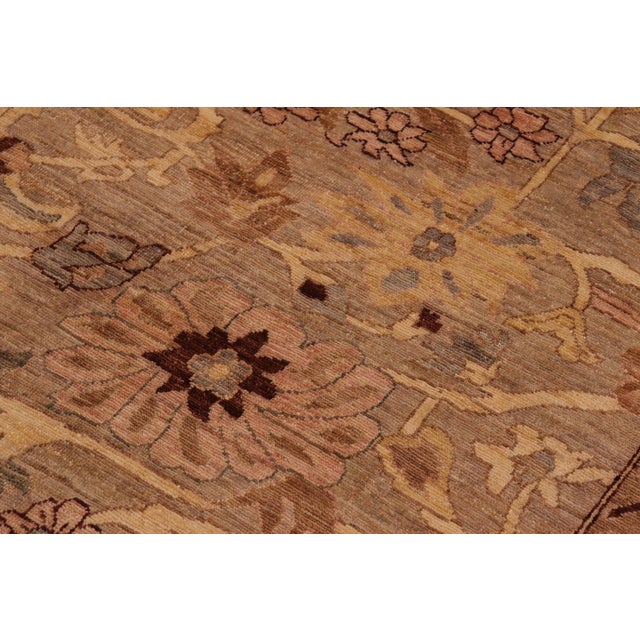 Textile Oriental Ziegler Gray Tan Hand-Knotted Wool Rug - 10'1'' X 14'4'' For Sale - Image 7 of 8
