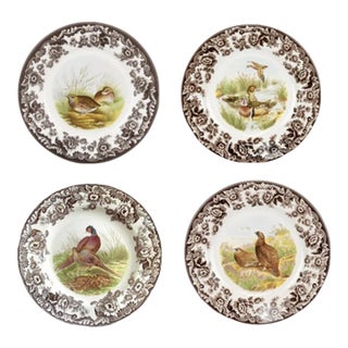 Vintage MCM 1980s Spode Woodland Dinner Plates-Set of 4 For Sale