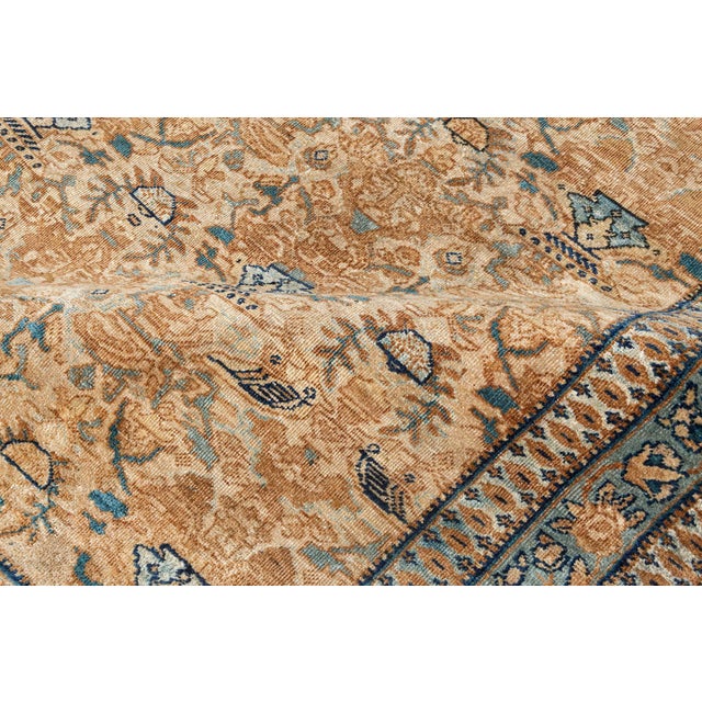 Authentic 1900s Persian Kirman Handmade Wool Carpet For Sale - Image 4 of 7