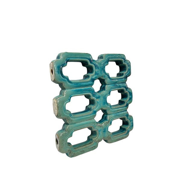 Chinese Rectangular Open Turquoise Mix Glaze Wall Floor Clay Tile For Sale In San Francisco - Image 6 of 11