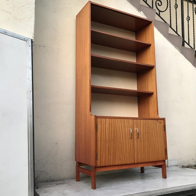 Wood Bookshelf-Librarian with Veneer from Olsztyn Furniture Factory, 1970s For Sale - Image 7 of 18