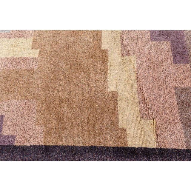 Purple Modern Art Deco Inspired Rug by Doris Leslie Blau For Sale - Image 8 of 9