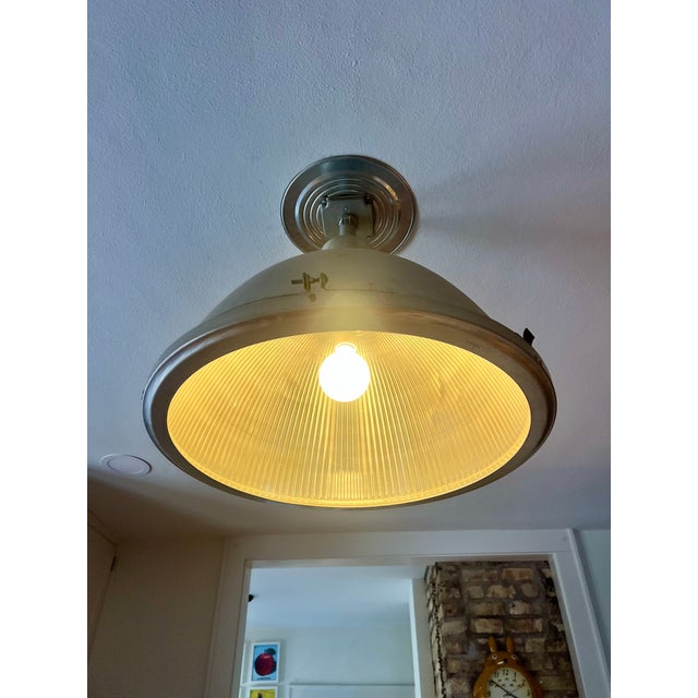 1940s Lot of 12 -- Extra Large 22" 1940s Industrial Holophane Pendants For Sale - Image 5 of 10