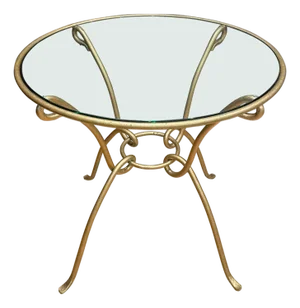 Late 20th Century Gilt Wrought Iron René Drouet Style Glass Top Center table