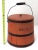 Patent 1885 Antique American Hand Made Pine Sugar Bucket in Original Salmon Color Paint For Sale - Image 11 of 13