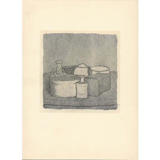 Giorgio Morandi, Still Life with Four Objects and Three Bottles, 1956-1957, Lithograph For Sale - Image 7 of 7